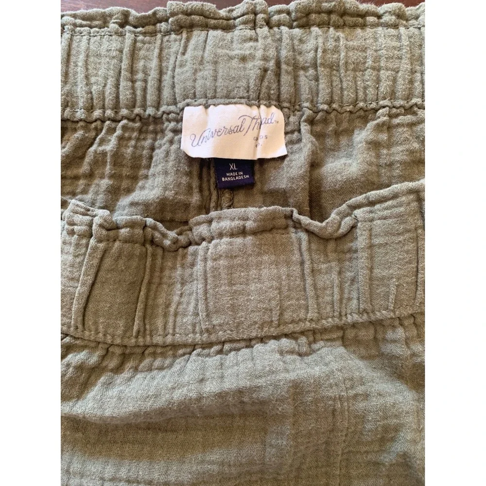 Universal Thread XL Olive Green Gauze Cotton High Rise Pull On Shorts Pockets